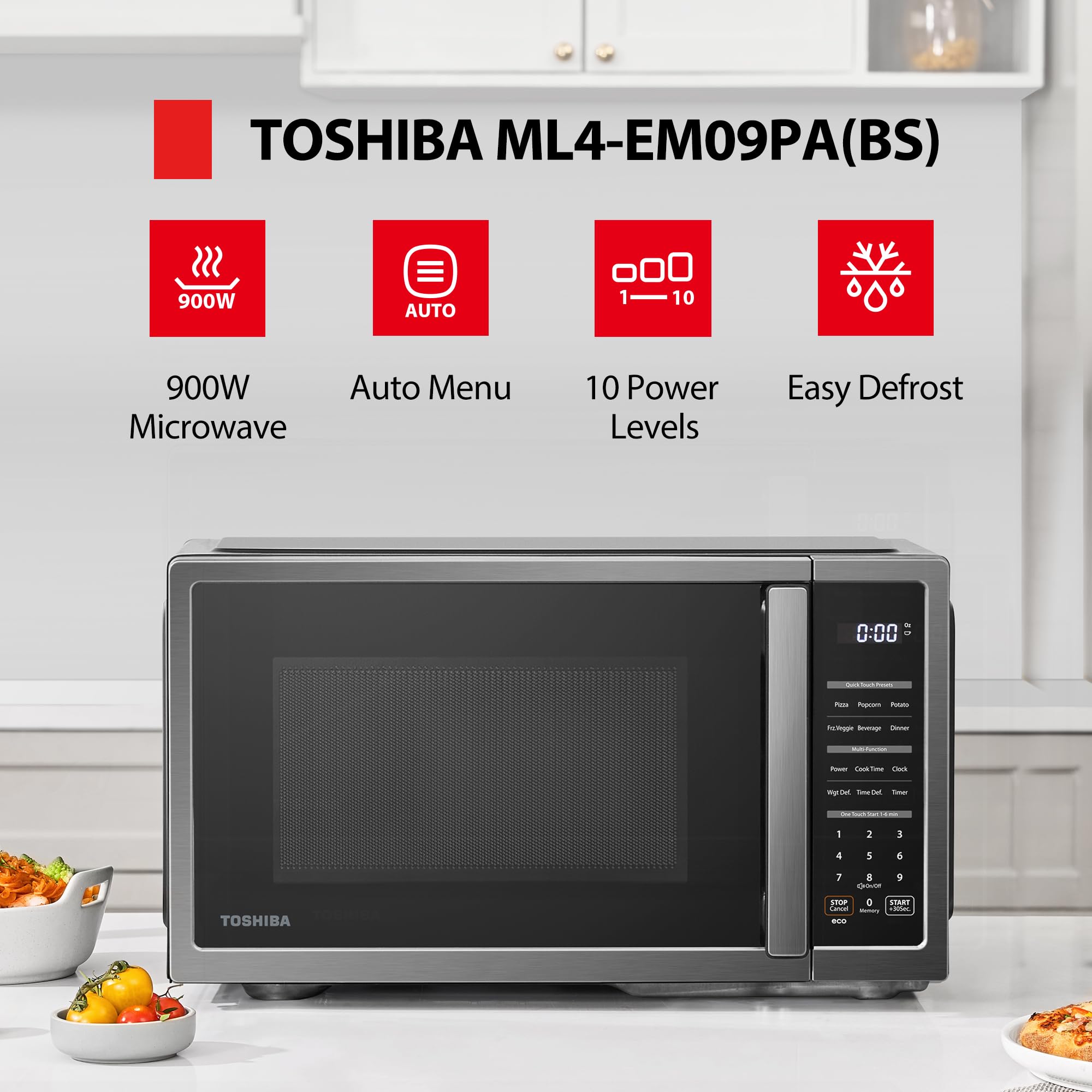 Amazon.com: TOSHIBA Countertop Microwave Oven, 0.9 Cu.Ft, 900W